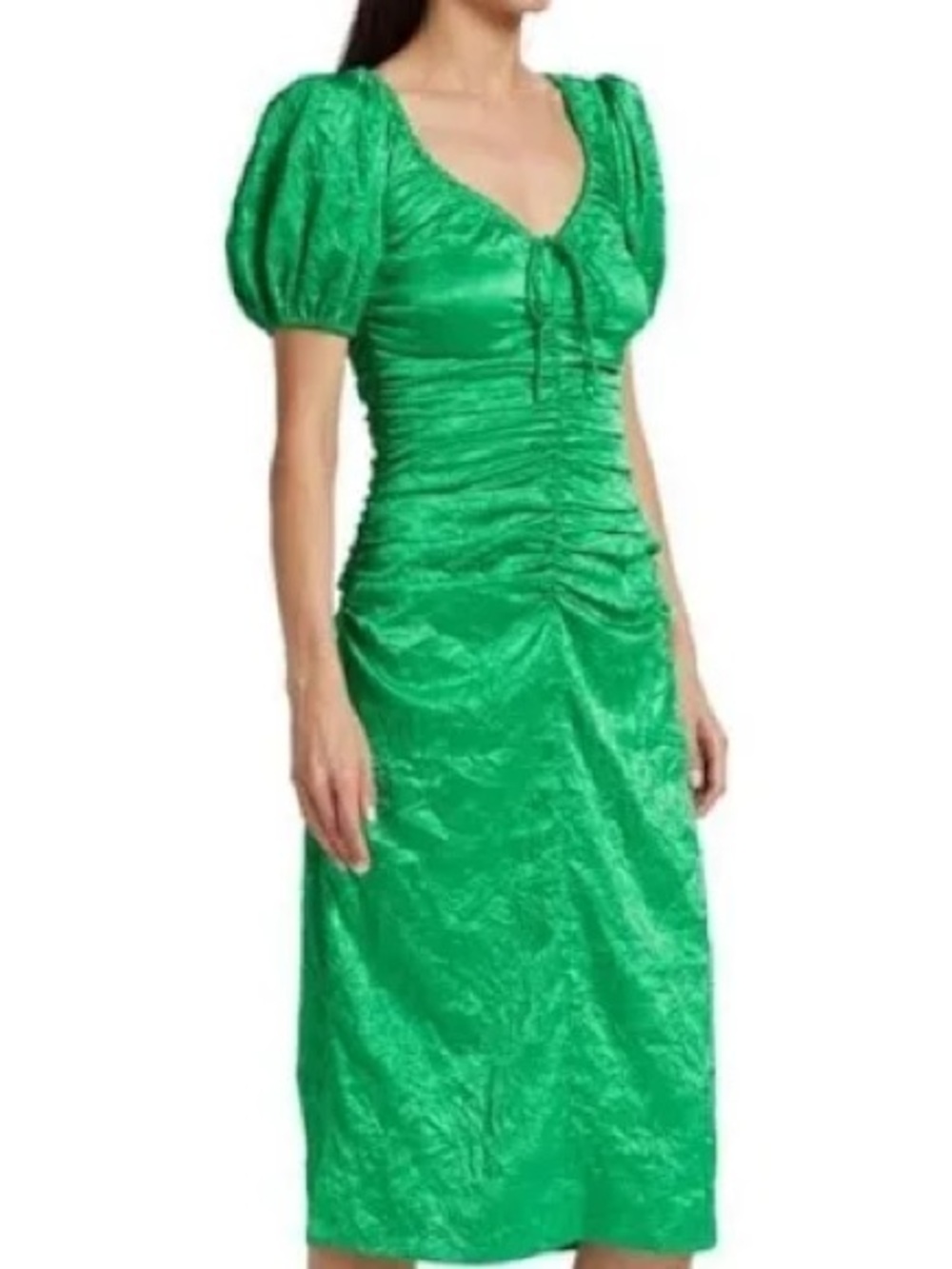 Ganni Bright green Dress Sz 8 NWT